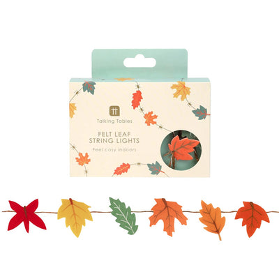 Autumn Felt Leaf String Lights - 2m