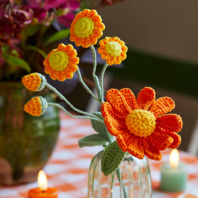 Handmade Autumn Crochet Flower Sprigs