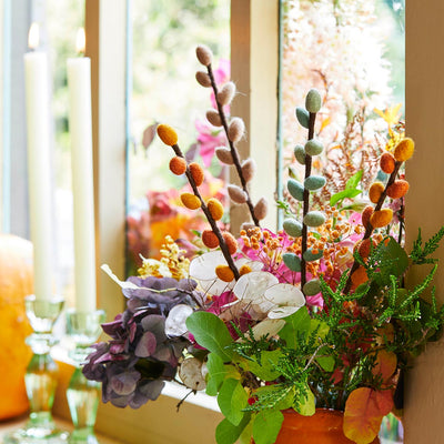 Autumnal Felt Branch Decorations - 4 Pack