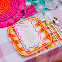 Colourful Gingham Square Paper Plates - 12 Pack