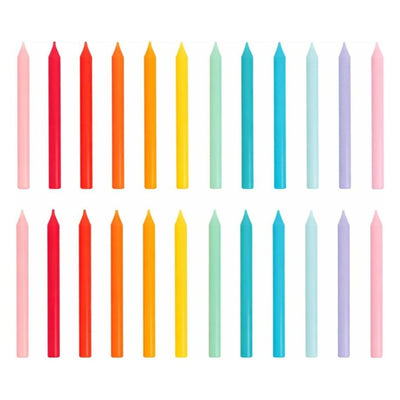 Rainbow Birthday Candles - 24 Pack