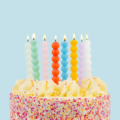 Colourful Bobble Birthday Candles - 8 Pack