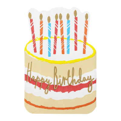 Birthday Cake Shaped Paper Napkins - 20 Pack