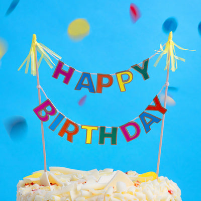 Happy Birthday Cake Bunting Topper