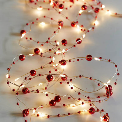 Holly Berry Bead String Lights - 3m