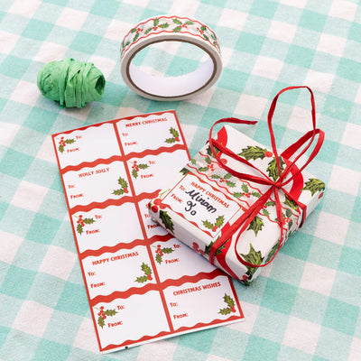 Holly Christmas Gift Labels – 55 Stickers