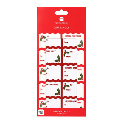 Holly Christmas Gift Labels – 55 Stickers