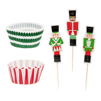 Christmas Nutcracker Cupcake Cases & Toppers - 24 Set