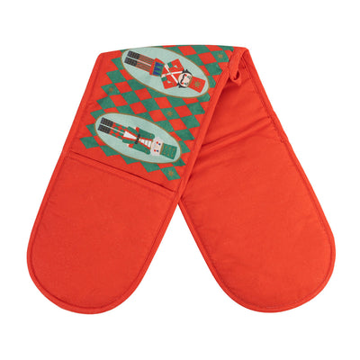 Nutcracker Red Double Christmas Oven Gloves