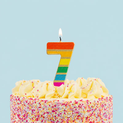 Rainbow Birthday Number Candle - 7