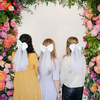 White Pearl Bow Veil