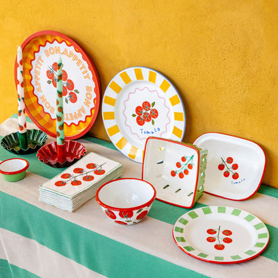 Green Stripe Cotton XL Tablecloth - 160cm x 250cm