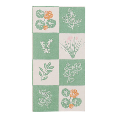Herb Long Lunch Paper Napkins - 16 Pack