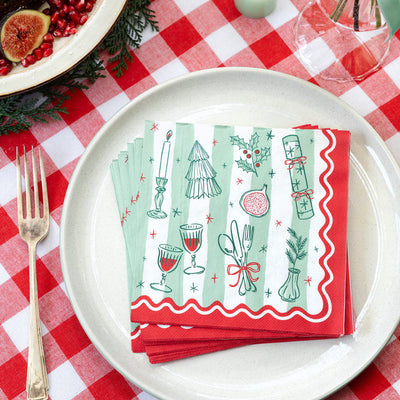 Christmas Icons Paper Napkins - 20 Pack