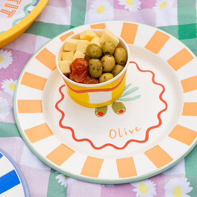 Olive Enamel Plate - 25cm
