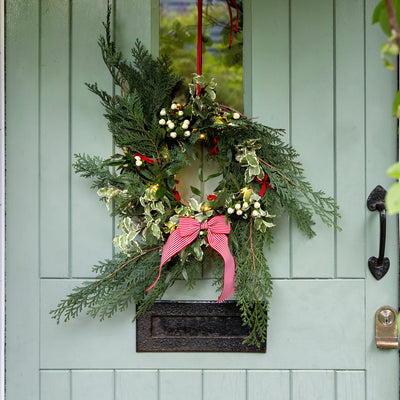 Red & White Stripe Decorative Bow