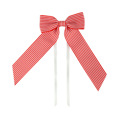 Red & White Stripe Decorative Bow