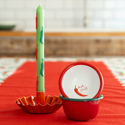 Green Chilli Dinner Candles - 2 Pack