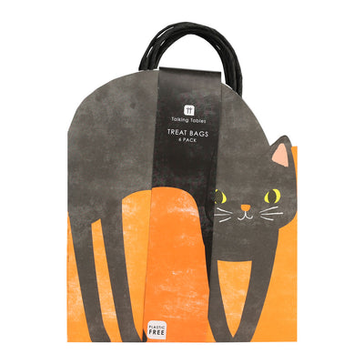 Halloween Cat Paper Gift Bags – 6 Pack