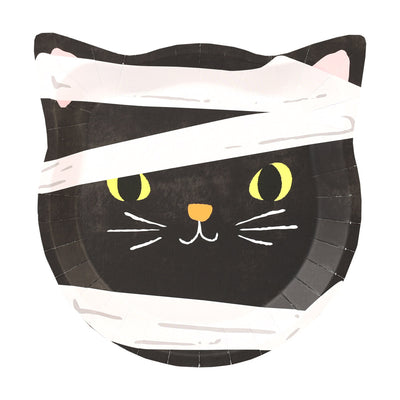 Halloween Cat Face Shaped Plate - 10 Pack