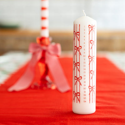 Christmas Bow Advent Candle