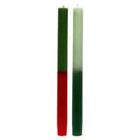 Red & Green Ombre Dinner Candles - 2 Pack