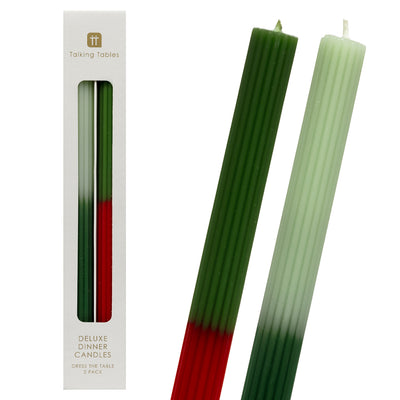 Red & Green Ombre Dinner Candles - 2 Pack