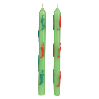 Green Chilli Dinner Candles - 2 Pack