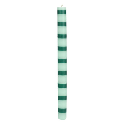 Green Stripe Dinner Candle