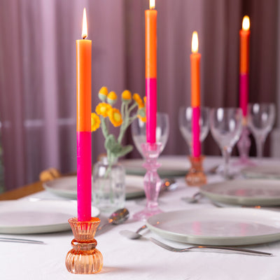 Orange & Pink Dinner Candle