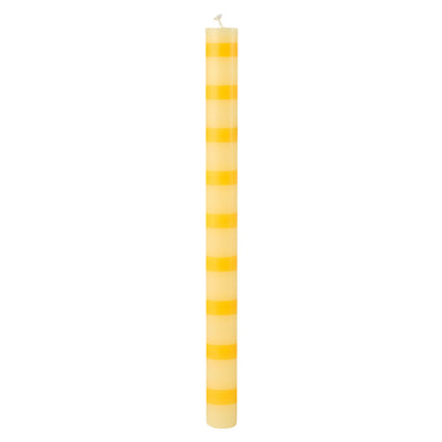 Yellow Stripe Dinner Candle