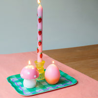 Pink & Orange Ombre Egg Shaped Candle