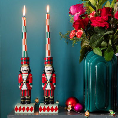 Hand-Painted Nutcracker Candle Holder