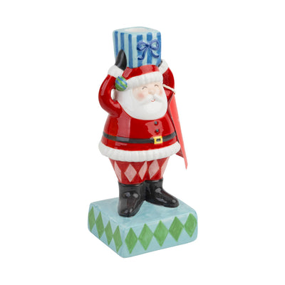Hand-Painted Santa Candle Holder