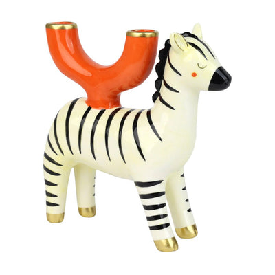 Zebra Ceramic Candle Holder