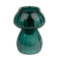 Green Mushroom Glass Candle Holder & Bud Vase