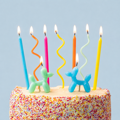 Balloon Dog Birthday Candles - 9 Pack