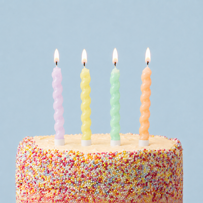 Pastel Twirl Birthday Candles - 8 Pack