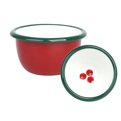 Cranberry Red Enamel Bowl - 10cm
