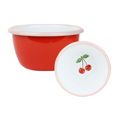 Cherry Red Enamel Bowl - 10cm