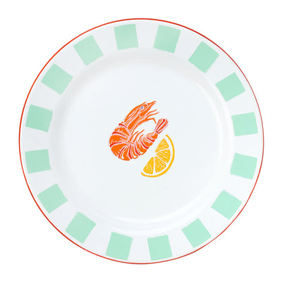 Shrimp Enamel Plate - 20cm