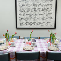 Lilac Gingham Reusable Tablecloth