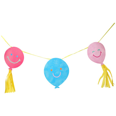 Happy Face Balloon Paper Garland - 3m