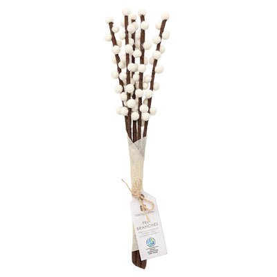 White Felt Branches Decoration - 5 Pack