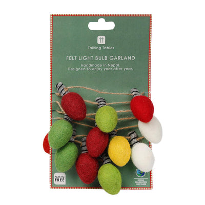 Christmas Felt Bulb Bunting - 2m