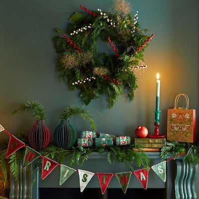Merry Christmas Felt Bunting Banner - 2m