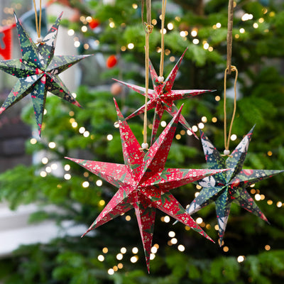 Paper Stars Christmas Tree Decorations - 3 Pack