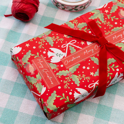 Merry Christmas Paper Gift Tape - 20m