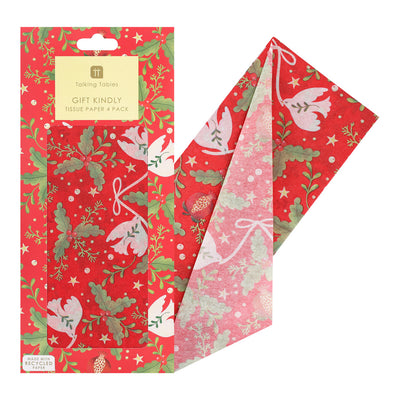 Folklore Red Christmas Tissue Paper - 4 Sheets
