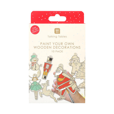 Paint Your Own Wooden Dec Kit - 10 Pack